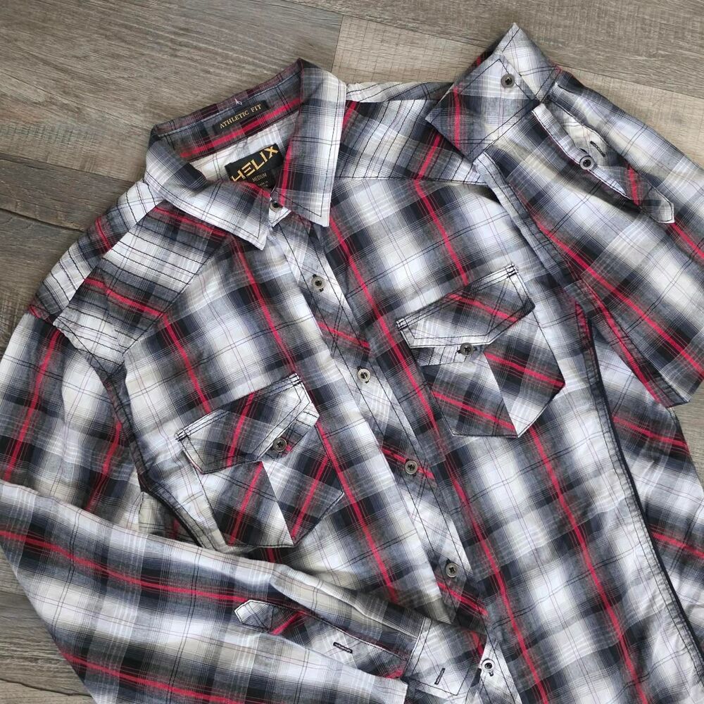 Helix Men's Red & Black Plaid Shirt